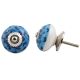 Turquoise Blue Floral Ceramic Knob