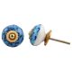 Turquoise Blue Floral Ceramic Knob