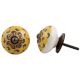 Yellow Blue Floral Ceramic Knob