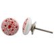 Red Floral Flat Knob
