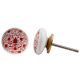 Red Floral Flat Knob