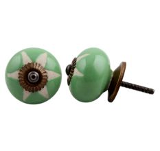Pea Green Etched Ceramic Knob-10