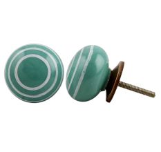 Sea Green Striped Knob