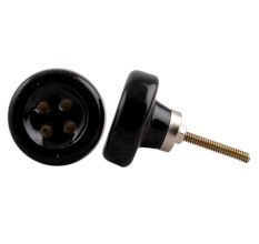 Black Ceramic Button Knob