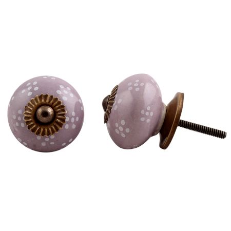 Light Purple Floral Dresser Knob