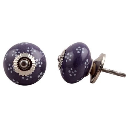 Purple Tiny Flower Ceramic Knob