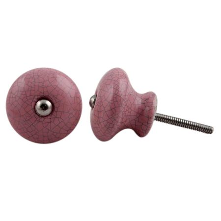 Pink Black Crackle Ceramic Dresser Knob Online