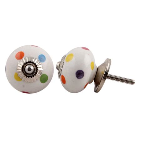 Mixed Dotted Ceramic Cabinet Knob