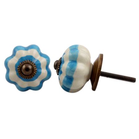 Cream Turquoise Medium Knob