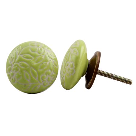 Lime Etched Flat Knob