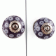 Purple Ceramic Floral Dresser Knob