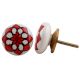 Red Flower Flat Knob