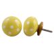 Yellow White Polka Ceramic Dresser Knob