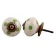 Cream Green Polka Ceramic Drawer Knob