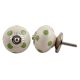Cream Green Polka Ceramic Drawer Knob