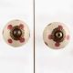 Cream Pink Polka Dotted Ceramic Knob