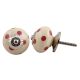 Cream Pink Polka Dotted Ceramic Knob