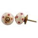 Cream Pink Polka Dotted Ceramic Knob