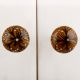 Mustard Four Red Floral Ceramic Bulb Knob