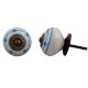 Blue Striped Dotted Cackle Cabinet Knob