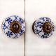 Blue Floral Knob