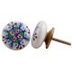 Blue Floral Flat Knob