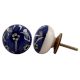 Navy Blue Floral Knob