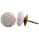 White Etched Flat Knob