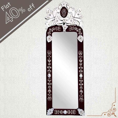 Brown Long Venetian Mirror-46.5 inches X 16 inches