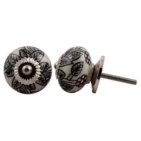 Black Leaf Painted Knob