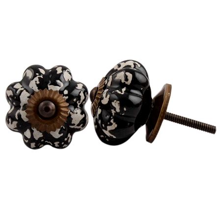 Black Etched Melon Knob