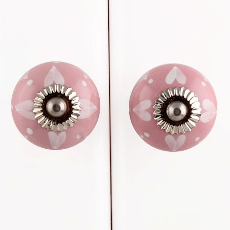 Pink Heart Ceramic Knob (1)