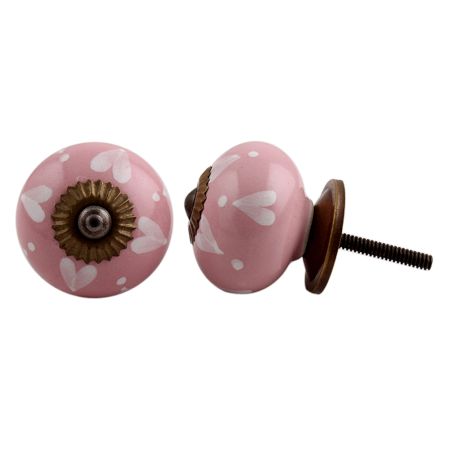 Pink Heart Ceramic Knob (1)