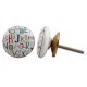 Multicolor Alphabet Flat Ceramic Drawer Knobs