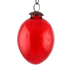 Set Of 3 piece Red Avocado Flower Leaf Cut Christmas Hanging