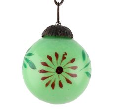 Set Of 4 piece Green Round Flower Christmas Hanging
