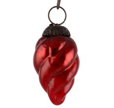 Set Of 4 piece Red Striped Tiny Christmas Hanging