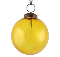 Set Of 4 piece Yellow Round Star Cut Christmas Hanging