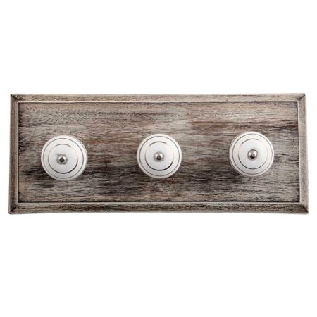 White Gold Strip Wooden Hooks