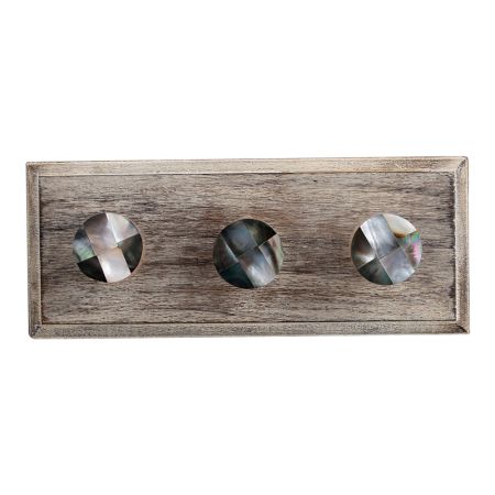 Round Shell and Resin Wooden Hooks