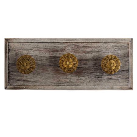 Golden Metal Wire Wooden Hooks