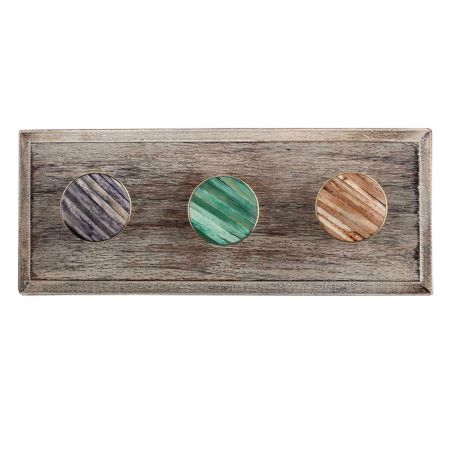 Round Mix Metal and Bone Wooden Hooks