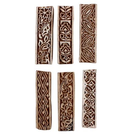 Set of 6 Piece New Mix Wooden Printing Block