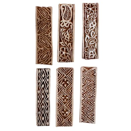Set of 6 Piece New Mix Wooden Printing Block