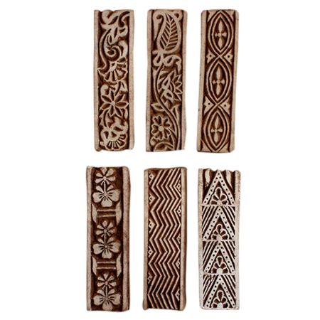Set of 6 Piece New Mix Wooden Printing Block