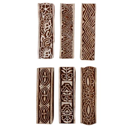 Set of 6 Piece New Mix Wooden Printing Block