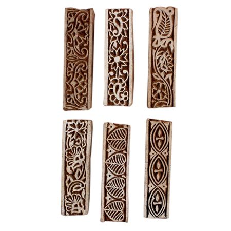 Set of 6 Piece New Mix Wooden Printing Block