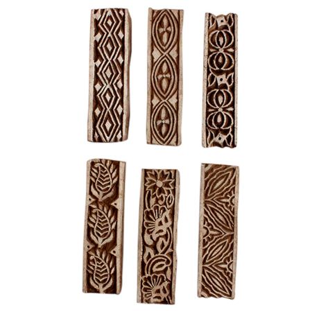 Set of 6 Piece New Mix Wooden Printing Block