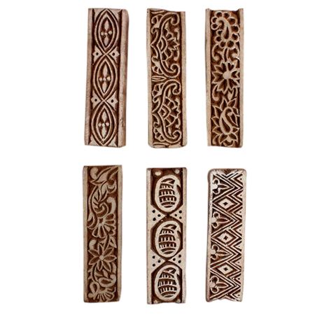 Set of 6 Piece New Mix Wooden Printing Block