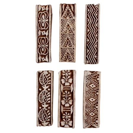 Set of 6 Piece New Mix Wooden Printing Block